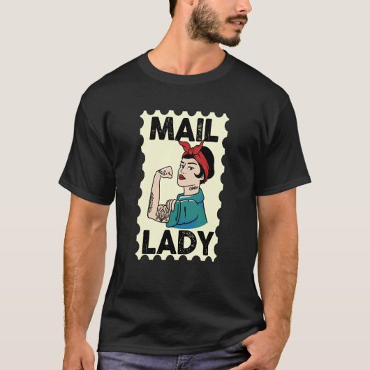 Mail Carrier Postal Worker Postman Mail Lady Stamp T-Shirt (Vorderseite)