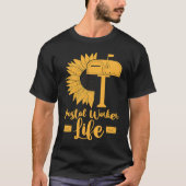 Mail Carrier Sunflower  Postman Postal Worker Life T-Shirt (Vorderseite)