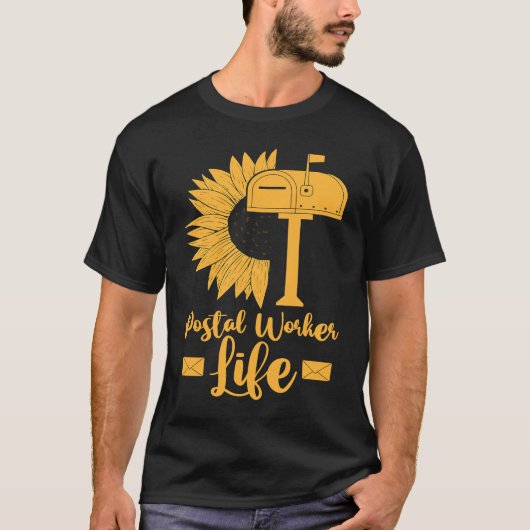 Mail Carrier Sunflower  Postman Postal Worker Life T-Shirt (Vorderseite)