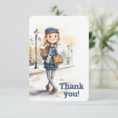 Mail Lady Letter Carrier Dankeskarte (Stehend Vorderseite)