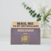 Mail mich an Wisconsin Postkarte (Stehend Vorderseite)