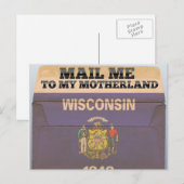 Mail mich an Wisconsin Postkarte (Vorne/Hinten)