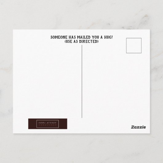 Mail Order Hug Postkarte (Rückseite)