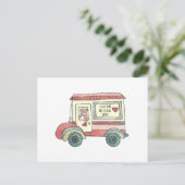 Mail Truck Bear Custom Message Feiertagspostkarte (Stehend Vorderseite)