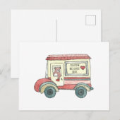Mail Truck Bear Custom Message Feiertagspostkarte (Vorne/Hinten)
