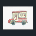 Mail Truck Bear Custom Message Feiertagspostkarte<br><div class="desc">custom</div>