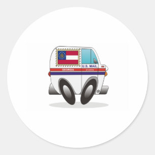 Mail Truck GEORGIA Runder Aufkleber