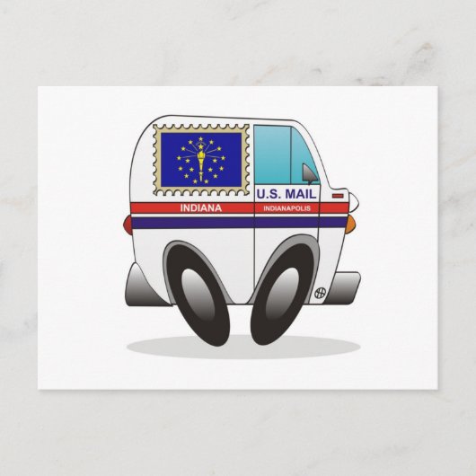 Mail Truck INDIANA Postkarte (Vorderseite)