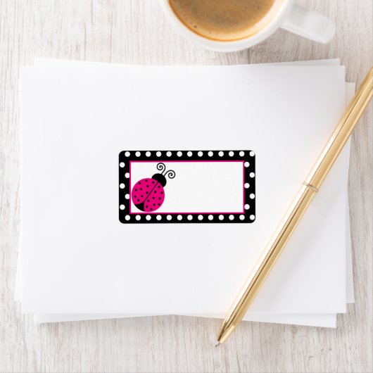 Mailadresse Black Spring Time Lady Bug Adressaufkleber (Insitu)