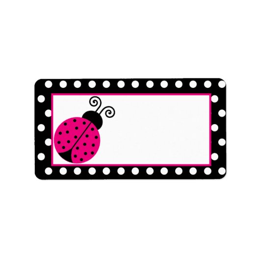 Mailadresse Black Spring Time Lady Bug Adressaufkleber (Vorne)