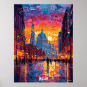 Mailand City Skyline Poster - Ikonische italienisc (Vorne)