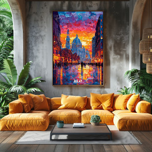 Mailand City Skyline Poster - Ikonische italienisc