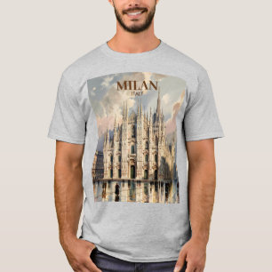 Mailand Dom von Mailand Vintage Reise Aquarell T-Shirt