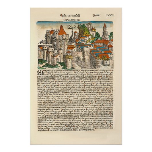 Mailand Italien 1493 Altes Buch Poster (Vorderseite)