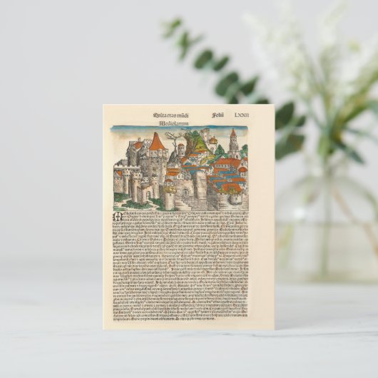 Mailand Italien 1493 Altes Buch Postkarte (Stehend Vorderseite)