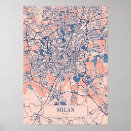 Mailand - Italien Breezy City Map Poster
