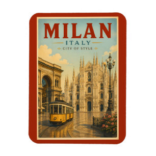 Mailand Italien Dom Illustration Reise Kunst Magnet