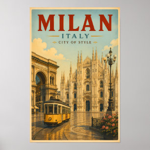 Mailand Italien Dom Illustration Reise Kunst Poster
