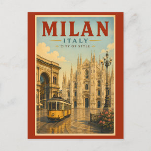 Mailand Italien Dom Illustration Reise Kunst Postkarte