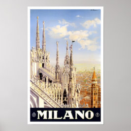 Mailand Italien Jahrgang Reise Poster