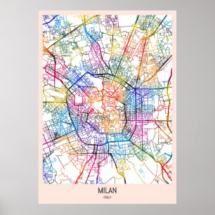 Mailand Italien Karte Poster