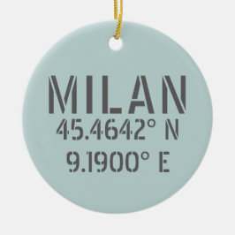 Mailand Italien Latitude und Längengrad Keramik Ornament