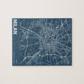 Mailand Italien - Minimalistische Stadtmauer Puzzle (Horizontal)