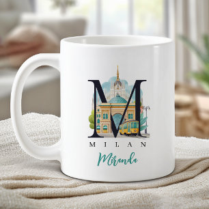 Mailand Italien Monogramm Buchstabe M Personalisie Kaffeetasse