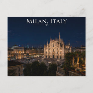 Mailand Italien Nacht Stadtansicht Reise Postkarte