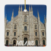 Mailand Italien Panorama Weihnachtsgeschmack Keramikornament (Rückseite)