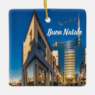 Mailand Italien Panorama Weihnachtsgeschmack Keramikornament
