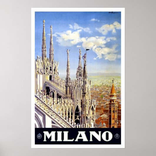Mailand Italien Reiseplakat Poster (Vorne)