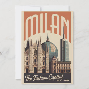 Mailand Italien Retro-Silhouette Stadtansicht Reis Feiertagskarte