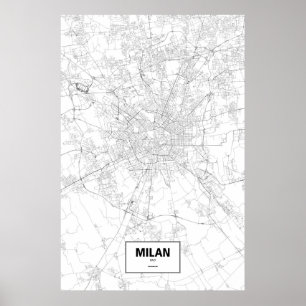 Mailand, Italien (schwarz auf weiß) Poster