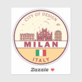 Mailand Italien Skyline Emblem Aufkleber (Blatt)