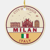 Mailand Italien Skyline Emblem Keramik Ornament (Hinten)