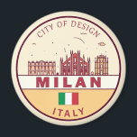 Mailand Italien Skyline Emblem Magnet<br><div class="desc">Mailand minimalistisches,  farbenfrohes Kunstdesign mit Denkmälern und Sehenswürdigkeiten der Stadt in Italien.</div>