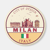 Mailand Italien Skyline Emblem Magnet (Vorne)