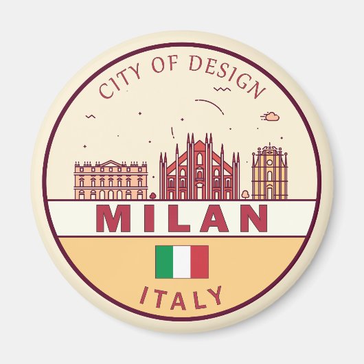 Mailand Italien Skyline Emblem Magnet (Vorne)