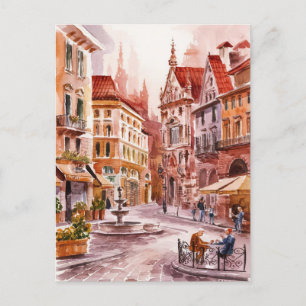 Mailand, Italien Straßenmalerei Postkarte