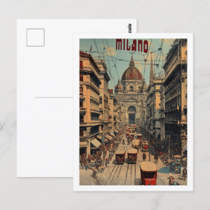 Mailand Italien Vintage Berühmter Reiseort Postkarte