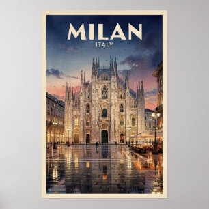 Mailand Italien Vintage Reise Poster
