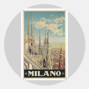 Mailand Italien Vintage Reise Runder Aufkleber