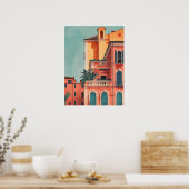 Mailand Italy Beach House Vintag Art Poster (Küche)