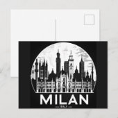 Mailand Italy Skyline Postkarte (Vorne/Hinten)