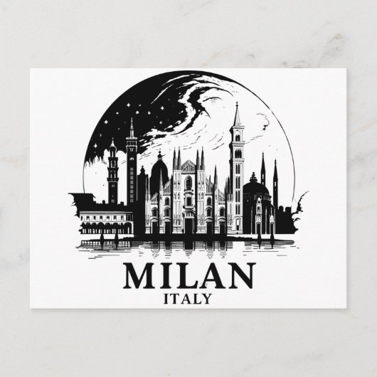 Mailand Italy Skyline Postkarte (Vorderseite)