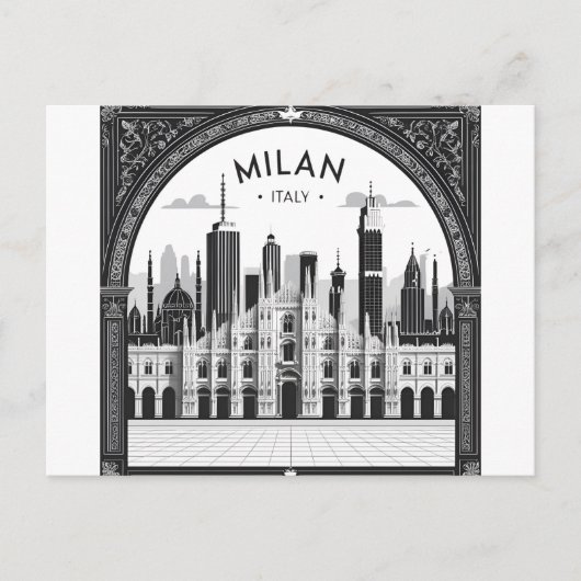 Mailand Italy Skyline Postkarte (Vorderseite)