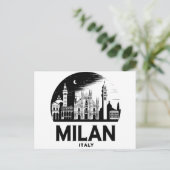 Mailand Italy Skyline Postkarte (Stehend Vorderseite)
