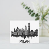 Mailand Italy Skyline Postkarte (Stehend Vorderseite)