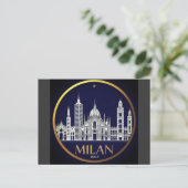 Mailand Italy Skyline Postkarte (Stehend Vorderseite)